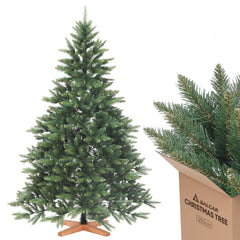 Salcar Künstlicher Weihnachtsbaum mit Holzständer, 150/180/210 cm, Realistischer PVC Christbaum, Pflegeleicht & Hochwertige Weihnachtsdekoration für Innenräume
