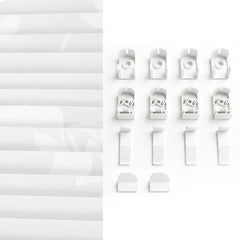 Sekey Klemmfix Plissee ohne Bohren – freihängend, verstellbare Spannung, 1,5 cm Alu-Schiene, Muster
