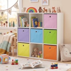 Sekey Aufbewahrungsboxen Stoff 6er Set 33x33x33 cm – Faltbare Ordnungsboxen für KALLAX Regal, Aufbewahrungswürfel mit Grifföse für Spielzeug, Kleidung und Bücher