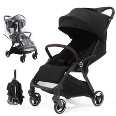 Sekey BW732 Reise-Kinderwagen Ultraleicht & Einhand-klappbar | 3-fach verstellbare Rückenlehne, 4-Rad-Federung, Regenschutz, 5-Punkt-Gurt, Handgepäckgeeignet