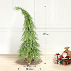 Salcar Künstlicher Weihnachtsbaum mit Holzständer – 100 % PE, zartgrün & naturgetreu – 120 cm / 150 cm, pflegeleicht & stabil