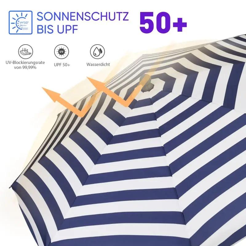 Sekey 200 cm Sonnenschirm mit Schutzhülle, Sonnenschutz UV50+ Sekey