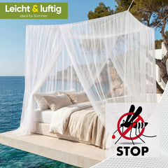 Sekey Moskitonetz für Doppelbett 220×200×200 cm – 2 Eingänge, 360° Insektenschutz, 220 Mesh Feinmaschig, mit Aufhängeset für Zuhause, Reisen & Camping