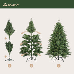 Salcar Künstlicher Weihnachtsbaum Nordmanntanne – PE & PVC, naturgetreuer Christbaum mit Topf oder Metallständer