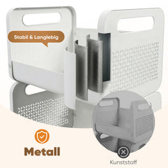 Sekey Rollwagen 25 cm breit, Küchenwagen mit 4 Ebenen/5 Ebenen, Servierwagen mit Rollen, Metall Aufbewahrungsregal, flexibel einstellbar, 360° drehbare Rollen mit Bremse