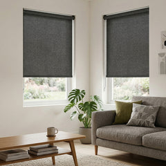Sekey Klemmfix Seitenzugrollo Grau in Leinenoptik – Lichtdurchlässiges Fensterrollo ohne Bohren mit Klemmträgern & Schraubmontage