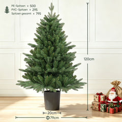 Salcar Künstlicher Weihnachtsbaum Nordmanntanne – PE & PVC, naturgetreuer Christbaum mit Topf oder Metallständer