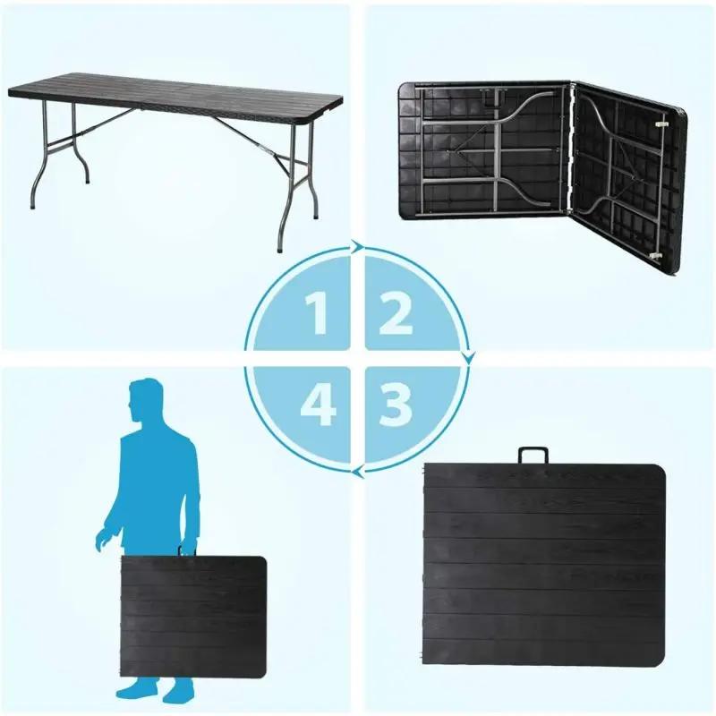 Sekey 180 cm Klappbar Gartentisch mit Tragegriff Sekey