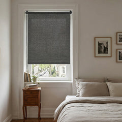 Sekey Klemmfix Seitenzugrollo Grau in Leinenoptik – Lichtdurchlässiges Fensterrollo ohne Bohren mit Klemmträgern & Schraubmontage
