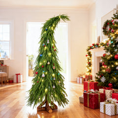 Salcar Künstlicher Weihnachtsbaum mit Holzständer – 100 % PE, zartgrün & naturgetreu – 120 cm / 150 cm, pflegeleicht & stabil