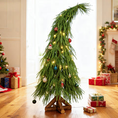 Salcar Künstlicher Weihnachtsbaum mit Holzständer – 100 % PE, zartgrün & naturgetreu – 120 cm / 150 cm, pflegeleicht & stabil