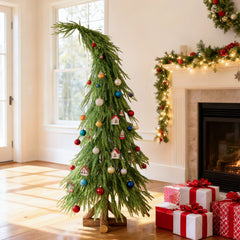 Salcar Künstlicher Weihnachtsbaum mit Holzständer – 100 % PE, zartgrün & naturgetreu – 120 cm / 150 cm, pflegeleicht & stabil
