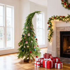 Salcar Künstlicher Weihnachtsbaum mit Holzständer – 100 % PE, zartgrün & naturgetreu – 120 cm / 150 cm, pflegeleicht & stabil