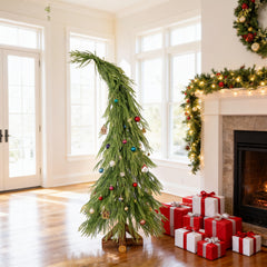 Salcar Künstlicher Weihnachtsbaum mit Holzständer – 100 % PE, zartgrün & naturgetreu – 120 cm / 150 cm, pflegeleicht & stabil