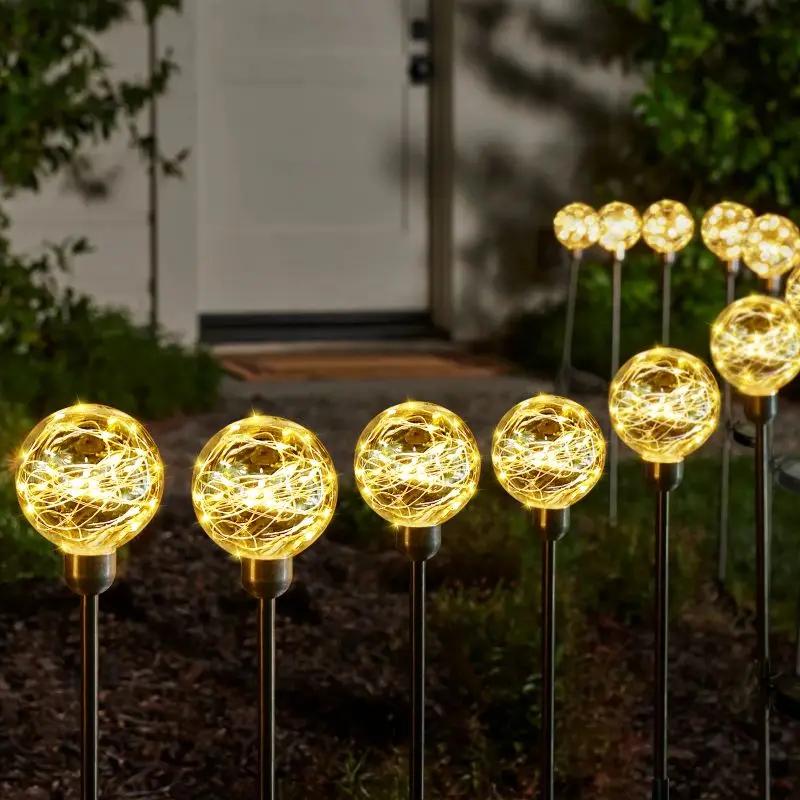 Salcar 2er Set LED Solar Gartenleuchte mit Wunschkugel-Effekt Salcar