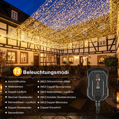 Solar Cluster Lichterkette mit 13 Beleuchtungsmodi, dimmbarer Helligkeit und Fernbedienung
