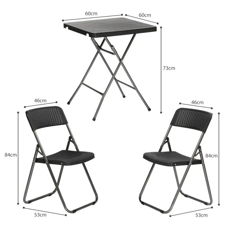 Sekey 3-teilig Balkonset, 2 Klappstuhl und Klapptisch Sekey