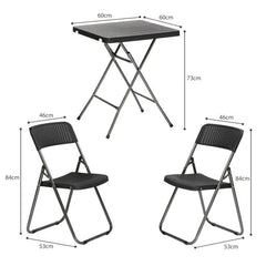 Sekey 3-teilig Balkonset, 2 Klappstuhl und Klapptisch Sekey