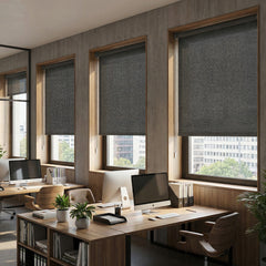 Sekey Klemmfix Seitenzugrollo Grau in Leinenoptik – Lichtdurchlässiges Fensterrollo ohne Bohren mit Klemmträgern & Schraubmontage