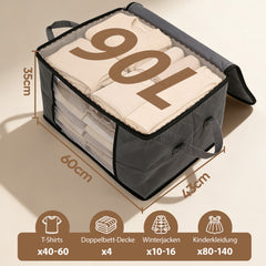 Sekey Unterbett-Aufbewahrungsboxen 60L & 90L Set für Kleidung, Bettwäsche und saisonale Textilien, Staub- und Feuchtigkeitsschutz