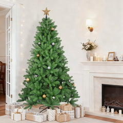 Salcar Künstlicher Weihnachtsbaum aus 100 % PE – Realistische Tannenzweige, dichter Look & stabiler Metallständer – 150 / 180 / 210 cm