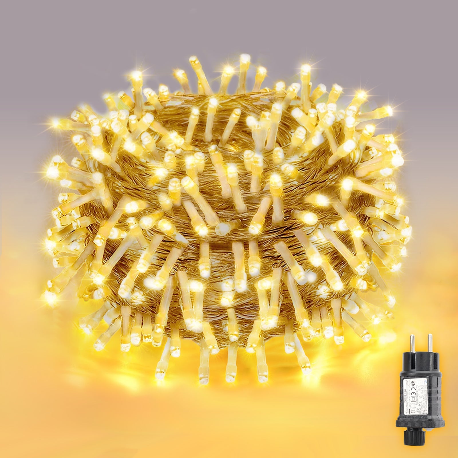 Salcar LED Lichterkette mit 5m/10m/15m/20m Länge – 50–300 LEDs, Fernbedienung, 8 Modi, Timer & IP44 Wasserdicht, für Weihnachtsdeko, Party, Hochzeit, Garten – Warmweiß Salcar