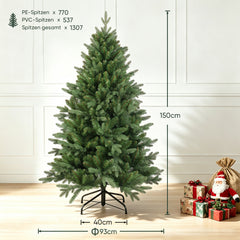 Salcar Künstlicher Weihnachtsbaum Nordmanntanne – PE & PVC, naturgetreuer Christbaum mit Topf oder Metallständer