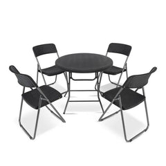 Sekey 5-teilig Balkonset aus Polyrattan, 4 Klappstuhl und Klapptisch Sekey