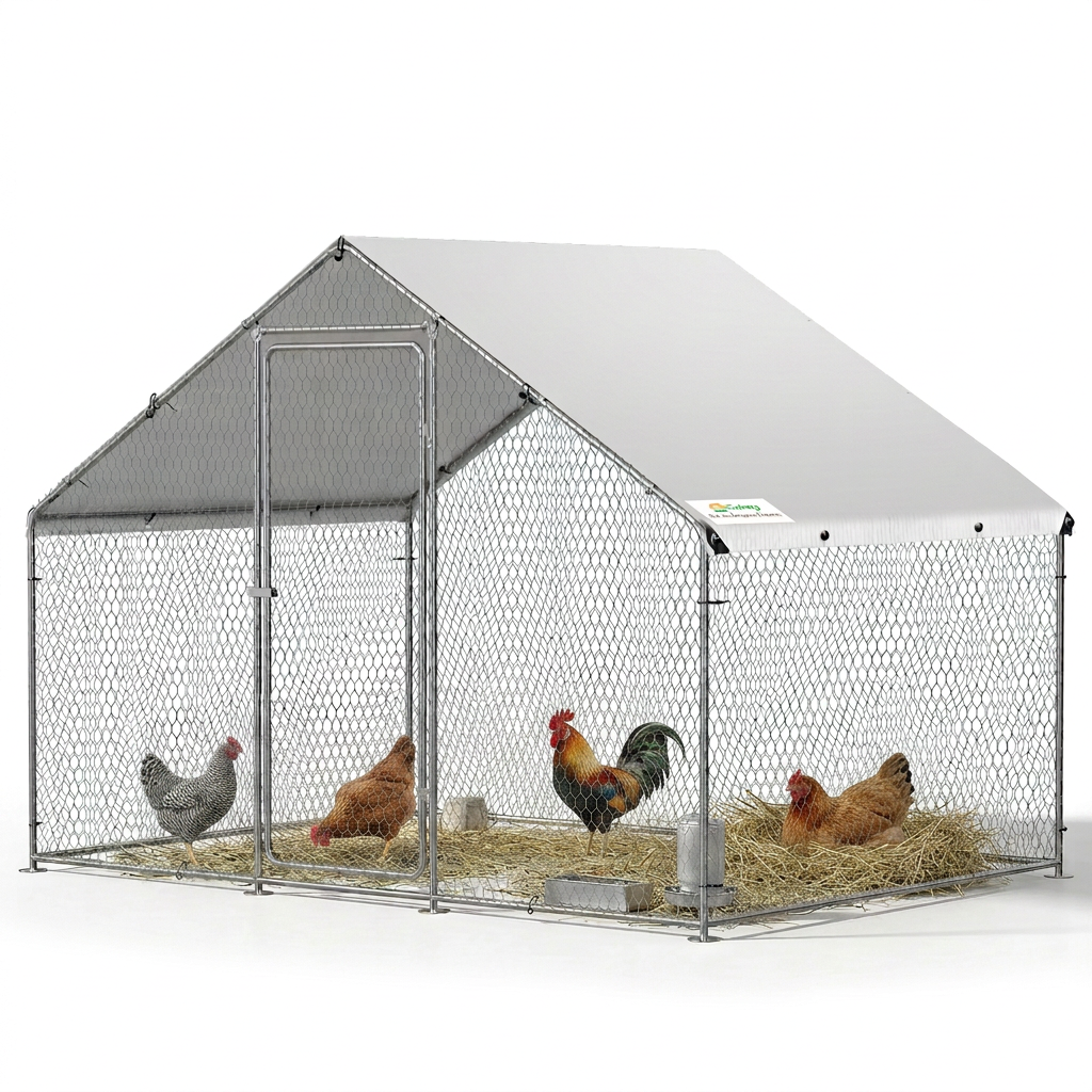 Sekey XXL Hühnerstall 2x3x2m winterfest & begehbar – Freilaufgehege für 4–15 Hühner, feuerverzinkte Voliere mit UV-Dach, fuchs- & mardersicher