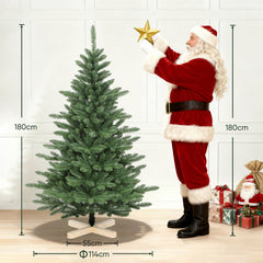 SALCAR Artificial Christmas Tree 180 cm / 210 cm – Realistic PVC Christmas Tree with Wooden Stand for Indoor &amp; Outdoor Use