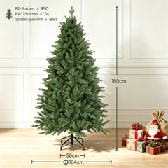 Salcar Künstlicher Weihnachtsbaum Nordmanntanne – PE & PVC, naturgetreuer Christbaum mit Topf oder Metallständer