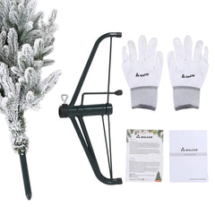 Salcar Halb-Weihnachtsbaum mit LED & Schnee 180/210 cm – Künstlicher Christbaum aus 100 % PE