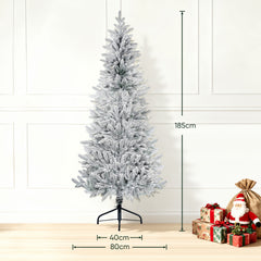 Salcar Halb-Weihnachtsbaum mit Schnee 180/210 cm – Künstlicher Christbaum aus 100 % PE