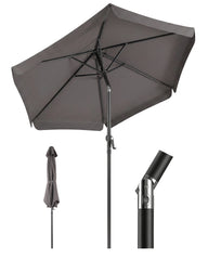 Sekey Sonnenschirm Ø200 cm rund mit Kurbel & Knickfunktion – Balkon Sonnenschirm UV50+, wetterfest & stabil für Terrasse, Garten & Camping