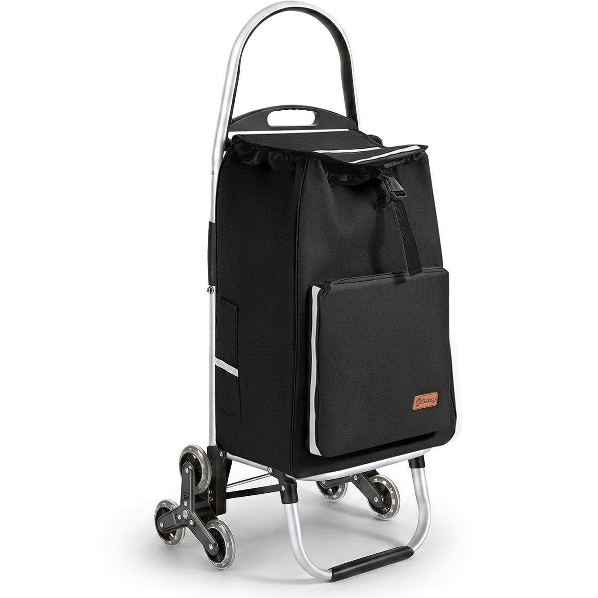 Sekey Einkaufstrolley 3-in-1 klappbar – 50L Einkaufswagen mit Kühlfach, Treppensteiger-Rädern & Sackkarren-Funktion, Aluminium
