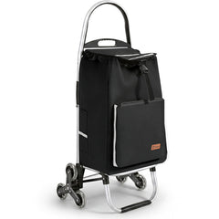 Sekey Einkaufstrolley 3-in-1 klappbar – 50L Einkaufswagen mit Kühlfach, Treppensteiger-Rädern & Sackkarren-Funktion, Aluminium