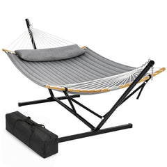 Sekey Hängemattengestell mit Doppelhängematte – Hängematte mit Gestell für 2 Personen, mit Kissen, bis 200 kg belastbar, für Garten, Balkon & Outdoor