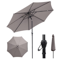 Sekey Sonnenschirm 300 cm Alu Gartenschirm Rund, Marktschirm Knickbar, mit Kurbel Sekey
