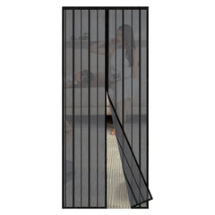 Sekey Magnet Fliegengitter Tür aus Polyester, mit Bändern, Schwarz Sekey