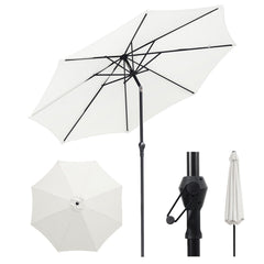 Sekey Sonnenschirm 300 cm Alu Gartenschirm Rund, Marktschirm Knickbar, mit Kurbel Sekey