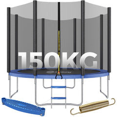 Sekey Trampolin Ø 366 cm für Garten – TÜV/GS-zertifiziertes Outdoor Trampolin mit Sicherheitsnetz, W-Beinen & Leiter – wetterfest & kindersicher, bis 150 kg belastbar Sekey