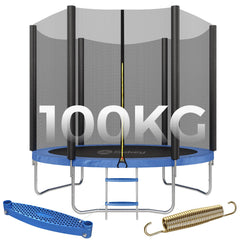 Sekey Trampolin Ø 244 cm für Garten – TÜV/GS-zertifiziertes Outdoor Trampolin mit Sicherheitsnetz, W-Beinen & Leiter – Wetterfest & stabil für Kinder ab 3 Jahren Sekey