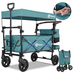 Sekey 150KG Faltbarer Bollerwagenmit Dach, Bollerwagen Kinder Handwagen, 5050
