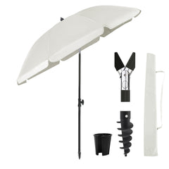 Sekey 180 cm Strandschirm mit Schutzhülle und Bodenhülse, Sonnenschutz UV50+