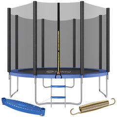 Sekey Trampolin Ø 305 cm für den Garten – TÜV/GS-zertifiziertes Outdoor Trampolin mit Sicherheitsnetz, W-Beinen & Leiter – bis 150 kg belastbar, wetterfest & kindersicher Sekey