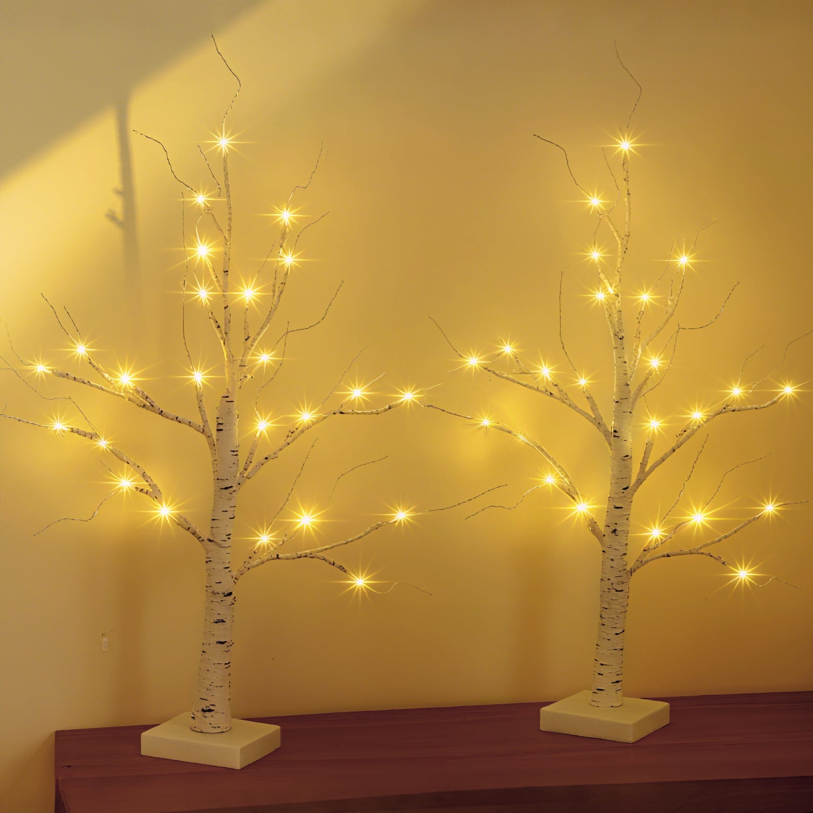 Salcar LED Lichterbaum 60 cm, Birke mit 24 warmweißen LEDs, USB/Batteriebetrieben, Weihnachts- und Partydeko für Zuhause, Geburtstag, Hochzeit, Innendekoration Salcar