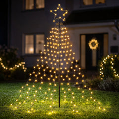 Salcar LED Lichterbaum für Außen mit warmweißen LEDs, 8 Lichtmodi, Timer & Memory, IP44 – 1,8 m / 2 m