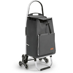 Sekey Einkaufstrolley 3-in-1 klappbar – 50L Einkaufswagen mit Kühlfach, Treppensteiger-Rädern & Sackkarren-Funktion, Aluminium