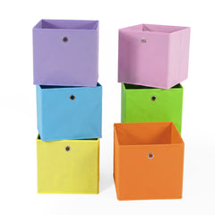 Sekey Aufbewahrungsboxen Stoff 6er Set 33x33x33 cm – Faltbare Ordnungsboxen für KALLAX Regal, Aufbewahrungswürfel mit Grifföse für Spielzeug, Kleidung und Bücher