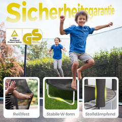 Sekey Trampolin Ø 305 cm für den Garten – TÜV/GS-zertifiziertes Outdoor Trampolin mit Sicherheitsnetz, W-Beinen & Leiter – bis 150 kg belastbar, wetterfest & kindersicher Sekey